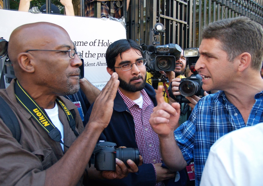 Two men maintaining eye contact