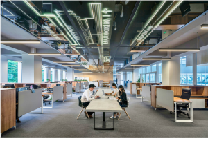 People in an office at a table