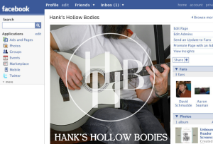 Image of a Facebook ad with a guitar titled Hank's Hollow Bodies