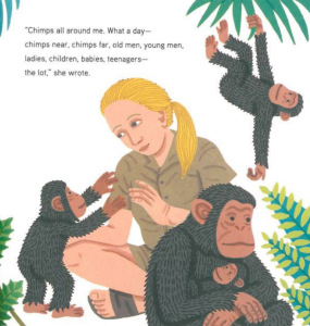The book cover for The Watcher: Jane Goodall’s Life with the Chimps