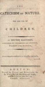 Cover of The Catechism of Nature for the Use of Children
