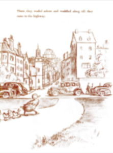 The book cover for Scene 1 Make Way For Ducklings