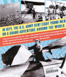 Back cover of First Flight Around the World: The Adventures of the American Fliers Who Won the Race