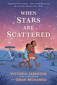 Cover of When Stars are Scattered. written by Victoria Jamieson and Omar Mohamed. Illustrated by Victoria Jamieson